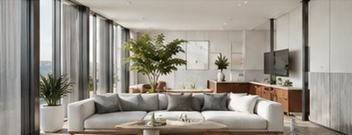 Bright open-plan living room