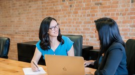 Consultants meeting with a client